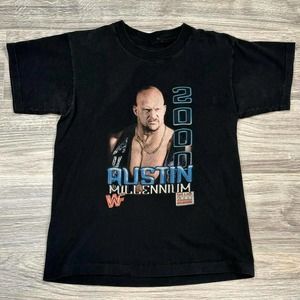 Stone Cold Steve Austin Have a Nice Millenium 2000 WWF Tee Men's Large